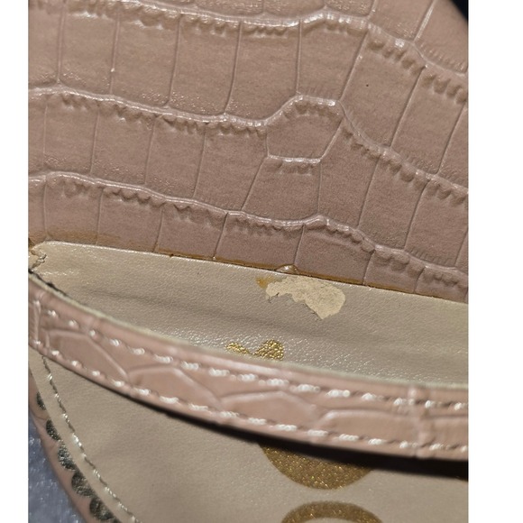 NWB Sam‎ Edelman Dara Beige Croc Embossed Ankle Strap Stiletto Heels - Size 8.5M - Picture 5 of 9